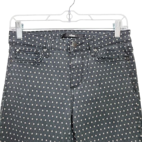 ELSE Women's Black/Tan Polka Dot Skinny Ankle Stretch Pants Size 28 - Picture 3 of 9